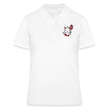 oiseau diable cornes satan trident enfer mal cool - Polo Femme - blanc - Devant - Ailine (174cm)