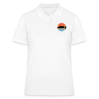 Rétro pêche poisson cadeau - Polo Femme - blanc - Devant - Ailine (174cm)