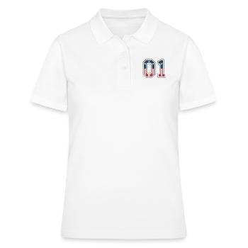 Anzahl 01 USA - Frauen Polo Shirt - Weiß - Vorne - Ailine (174cm)