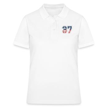 Nummer 37 USA - Frauen Polo Shirt - Weiß - Vorne - Ailine (174cm)