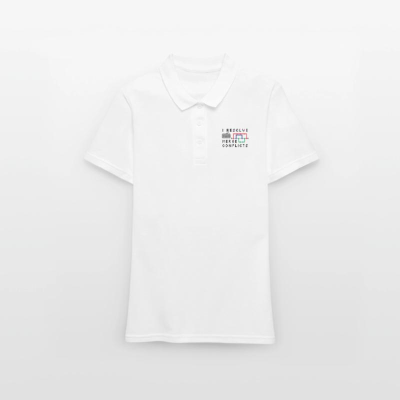I Resolve Merge Conflicts Coding Programming Devel Frauen Polo Shirt