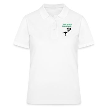 humour écolo - Polo Femme - blanc - Devant - Ailine (174cm)