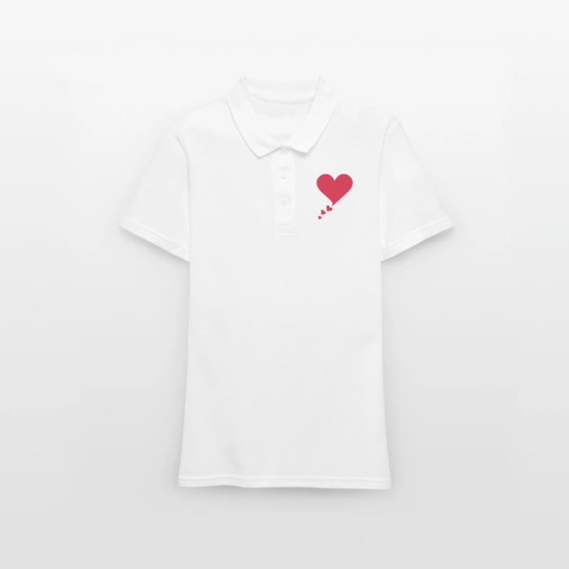 Text bubble hearts, comic bubble, speech bubble, Women's Polo Shirt