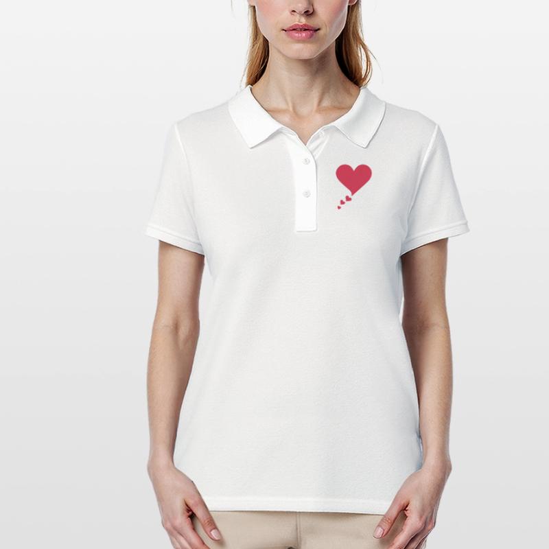 Text bubble hearts, comic bubble, speech bubble, Women's Polo Shirt