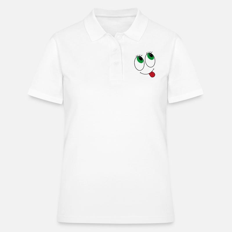 Comic-style eyes - Women's Polo Shirt - white