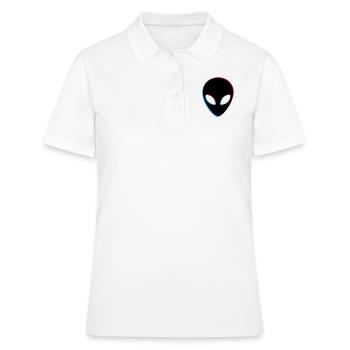 Alien 3D Effekt - Frauen Polo Shirt - Weiß - Vorne - Ailine (174cm)