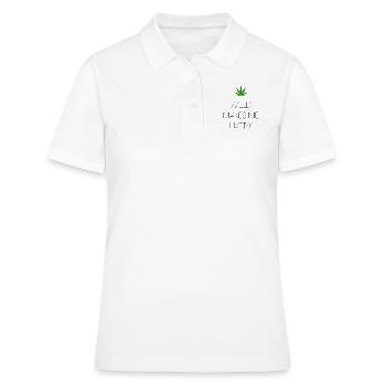 weed macht mich glücklich Cannabis Marihuana - Frauen Polo Shirt - Weiß - Vorne - Ailine (174cm)