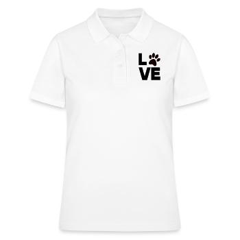 pfote love - Frauen Polo Shirt - Weiß - Vorne - Ailine (174cm)