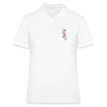 Tribal avec le papillon, floral - Polo Femme - blanc - Devant - Ailine (174cm)