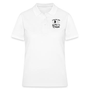 Ich kann nicht mein Hund will keinen Vornamen - Frauen Polo Shirt - Weiß - Vorne - Ailine (174cm)