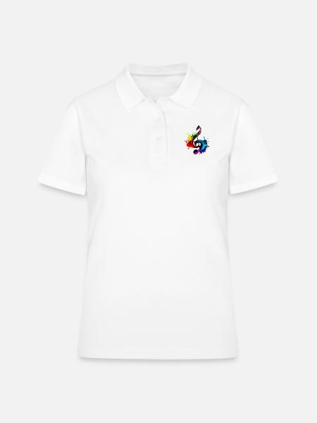 Clé de sol - Polo Femme - blanc