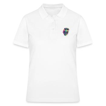 Techno Totenkopf Party Frisur - Frauen Polo Shirt - Weiß - Vorne - Ailine (174cm)
