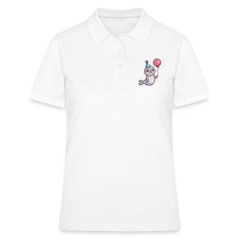 phoque animal anniversaire bébé - Polo Femme - blanc - Devant - Ailine (174cm)