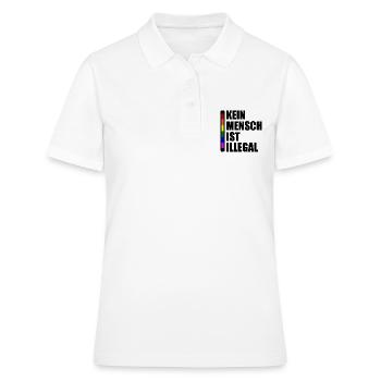 Kein mensch ist illegal - Frauen Polo Shirt - Weiß - Vorne - Ailine (174cm)