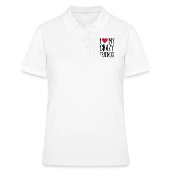 I (Heart) My Crazy Friends - Polo Femme - blanc - Devant - Ailine (174cm)