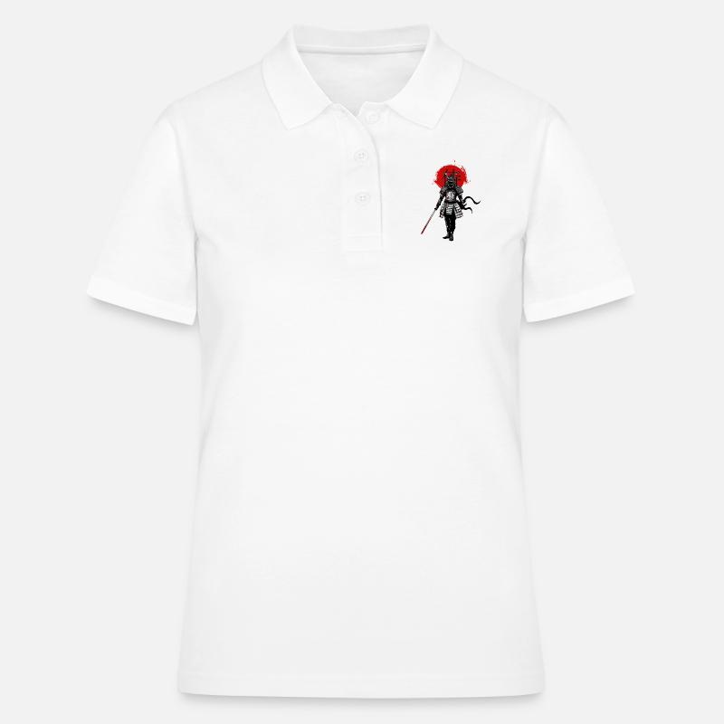Samurai on a red background - Women's Polo Shirt - white