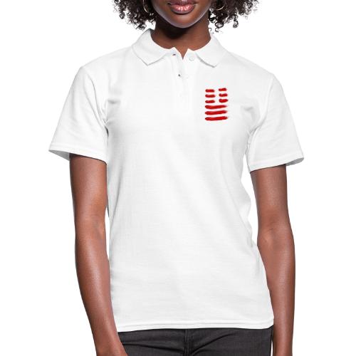 Linienspiel in Rot - Frauen Polo Shirt