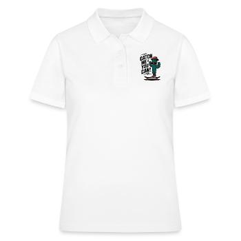 Attrapez-moi si vous le pouvez ! Cactus Skateboarder - Polo Femme - blanc - Devant - Ailine (174cm)