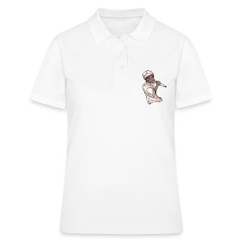 Rappeur tenant un micro - Polo Femme - blanc - Devant - Ailine (174cm)