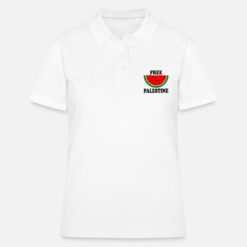 Free palestine Melon pastèque - Polo Femme - blanc