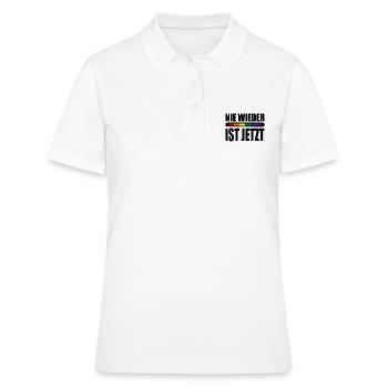 Nie wieder ist jetzt - Frauen Polo Shirt - Weiß - Vorne - Ailine (174cm)