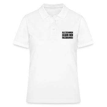 alle zusammen gegen den faschismus - Frauen Polo Shirt - Weiß - Vorne - Ailine (174cm)