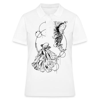 Betta -Tattoo Look - Aquarium - Polo Femme - blanc - Devant - Ailine (174cm)