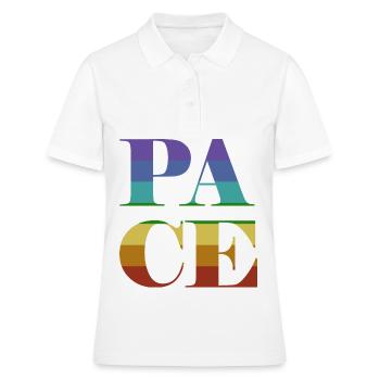 Pace in big colorful letters - Women's Polo Shirt - white - Front - Ailine (174cm)