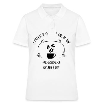 Café, expresso, café et chocolat - Polo Femme - blanc - Devant - Ailine (174cm)
