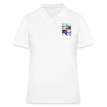 Ping Pong Racket Sports design - Polo Femme - blanc - Devant - Ailine (174cm)