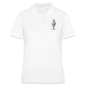 Frais et rafraîchissant - Cône bleu crème - Polo Femme - blanc - Devant - Ailine (174cm)