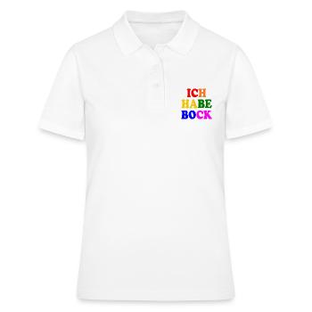 Ich habe bock - Frauen Polo Shirt - Weiß - Vorne - Ailine (174cm)