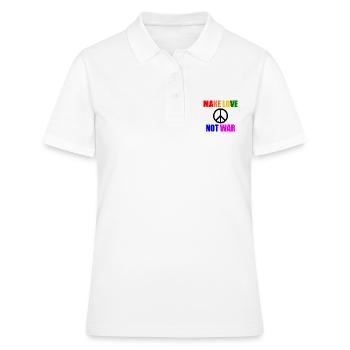 Make love not war - Polo Femme - blanc - Devant - Ailine (174cm)