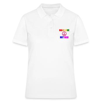 Make love not war - Polo Femme - blanc - Devant - Ailine (174cm)