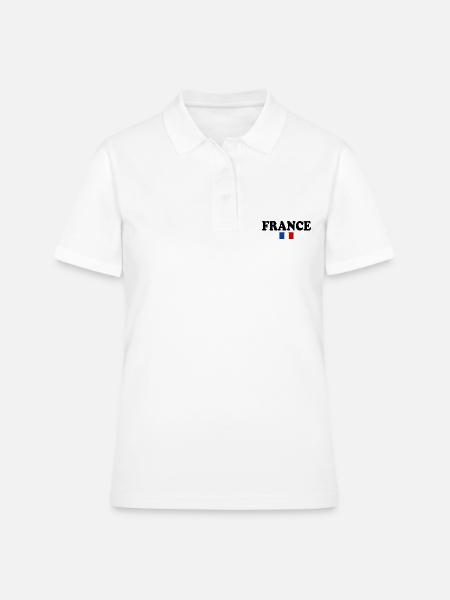 LA FRANCE DRAPEAU FRANÇAIS - Polo Femme - blanc