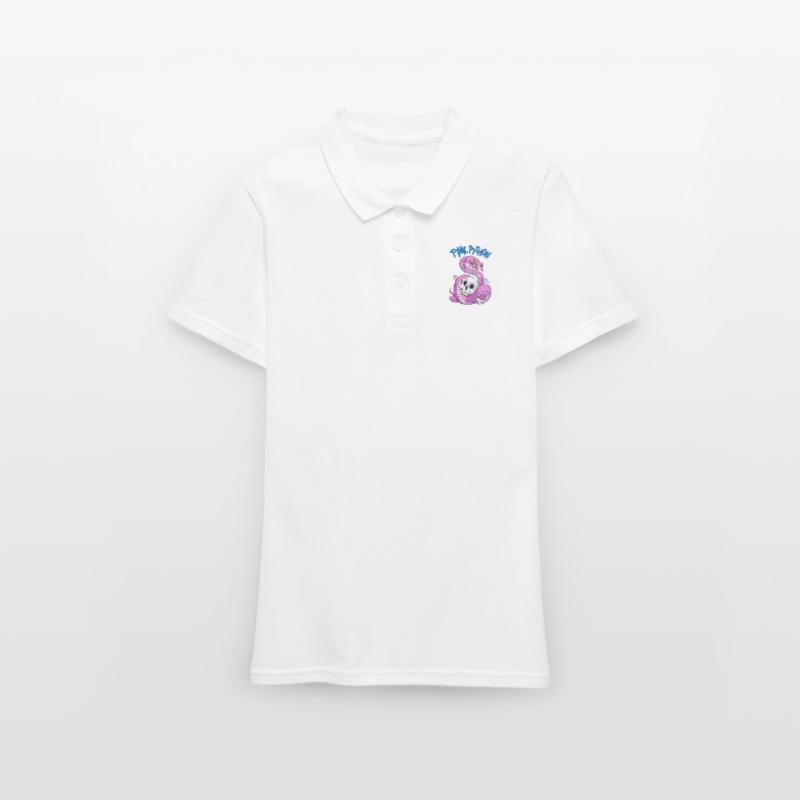 Pink Python (Blue) Frauen Polo Shirt
