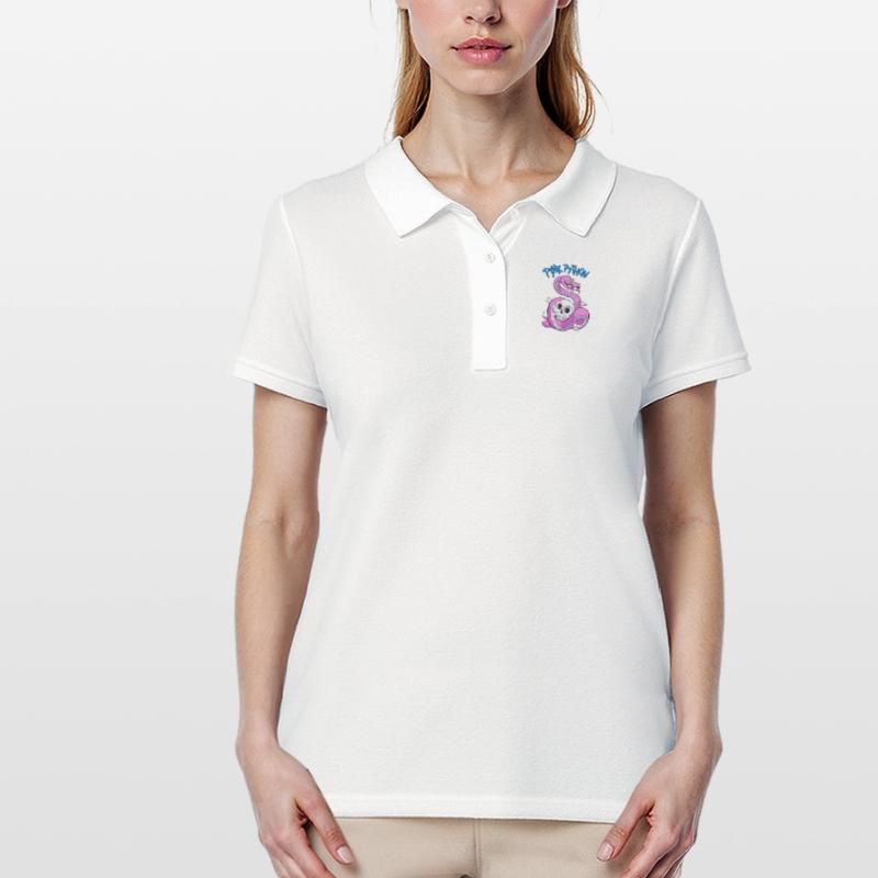 Pink Python (Blue) Frauen Polo Shirt