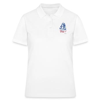 Chimpanzee Fire Monkey Singe Pompier illustration - Polo Femme - blanc - Devant - Ailine (174cm)