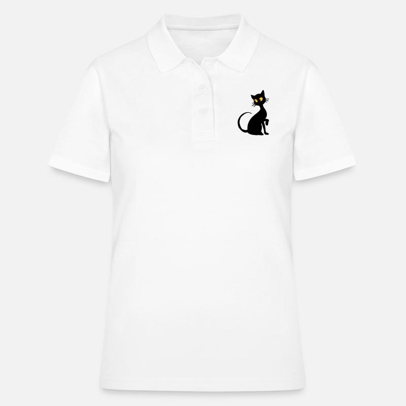 Chat - Polo Femme - blanc