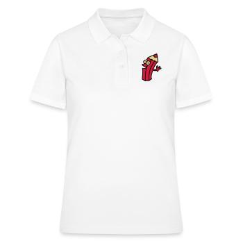 broche joyeuse - Polo Femme - blanc - Devant - Ailine (174cm)