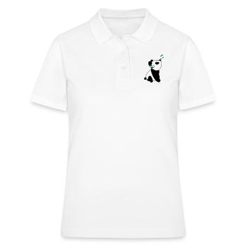 Panda avec implant cochléaire - Polo Femme - blanc - Devant - Ailine (174cm)