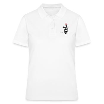 Suricate Guitariste Red Hat - Polo Femme - blanc - Devant - Ailine (174cm)