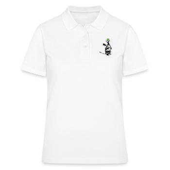Suricate Guitariste Green Hat - Polo Femme - blanc - Devant - Ailine (174cm)