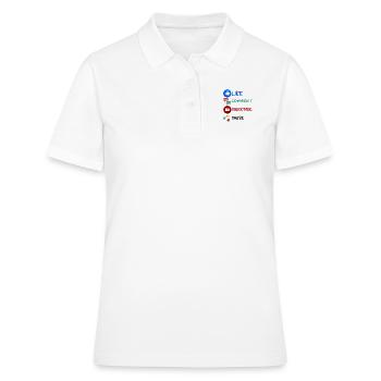 Like Comment Subscribe Share 2 - Frauen Polo Shirt - Weiß - Vorne - Ailine (174cm)