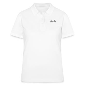 Ubuntu je suis à cause de toi - Polo Femme - blanc - Devant - Ailine (174cm)