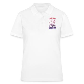 ich möchte in die Schule und lernen - Frauen Polo Shirt - Weiß - Vorne - Ailine (174cm)