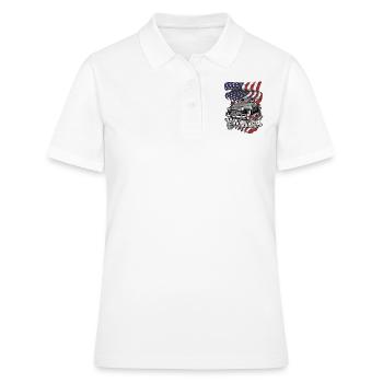 Bas et rapide, V8 Pickup UStates clean - Polo Femme - blanc - Devant - Ailine (174cm)