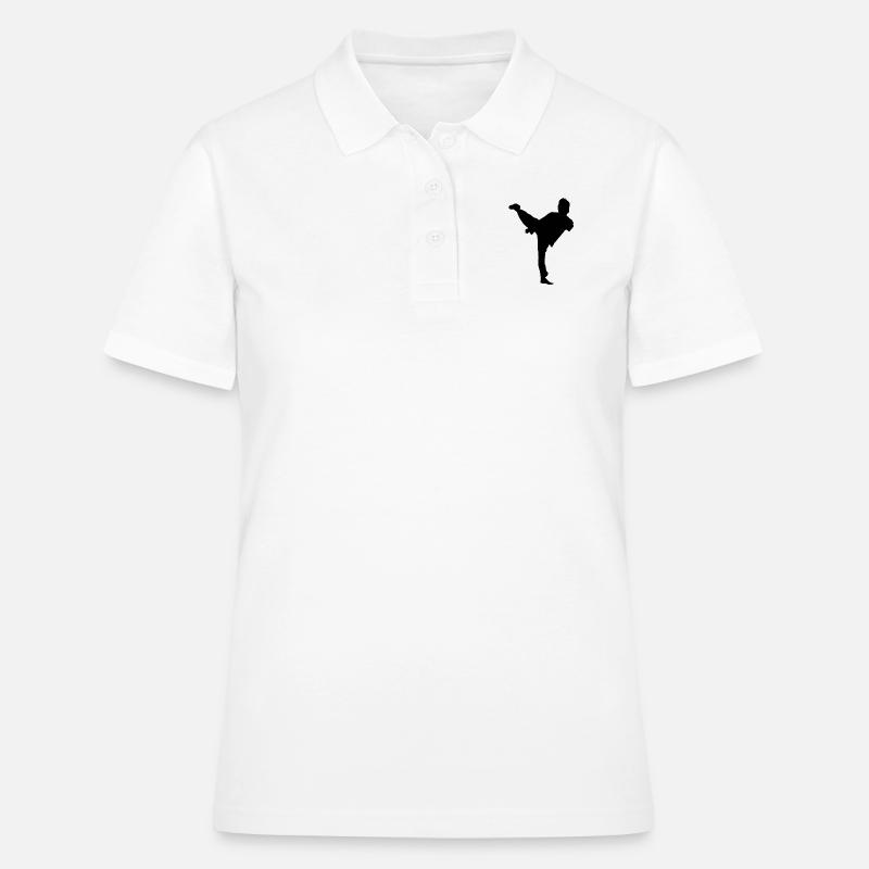 Bruce Lee Shadow Side Kick - Polo Femme - blanc