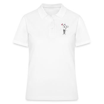 Dessin animé mariée coeur marié mariée marié mariage mariage - Polo Femme - blanc - Devant - Ailine (174cm)