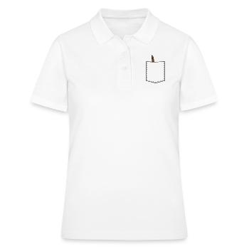 Brusttasche mit Bleistift - Frauen Polo Shirt - Weiß - Vorne - Ailine (174cm)
